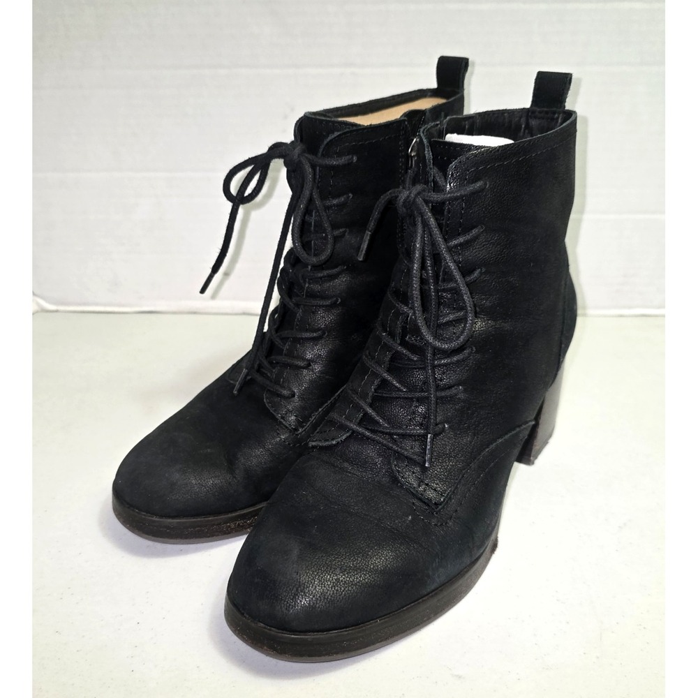 Lucky Brand Women's Qiama Black Lace-up Bootie Ankle Boot Size 8.5